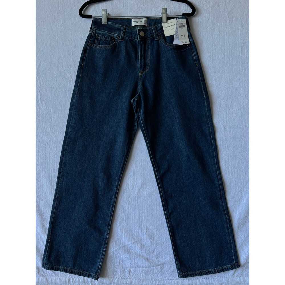 Abercrombie Kids Baggy Jeans Dark Wash Denim Size 11/12 Regular NWT